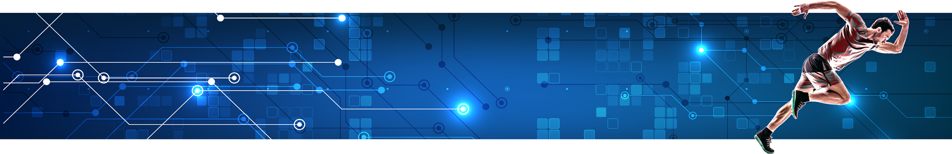 Banner image: Man running against abstract background