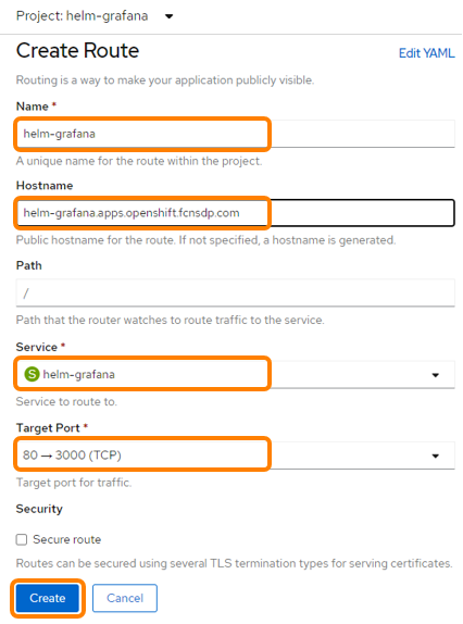 setting-up-grafana-on-ibm-linuxone-route-for-graphana-screenshot-create-route